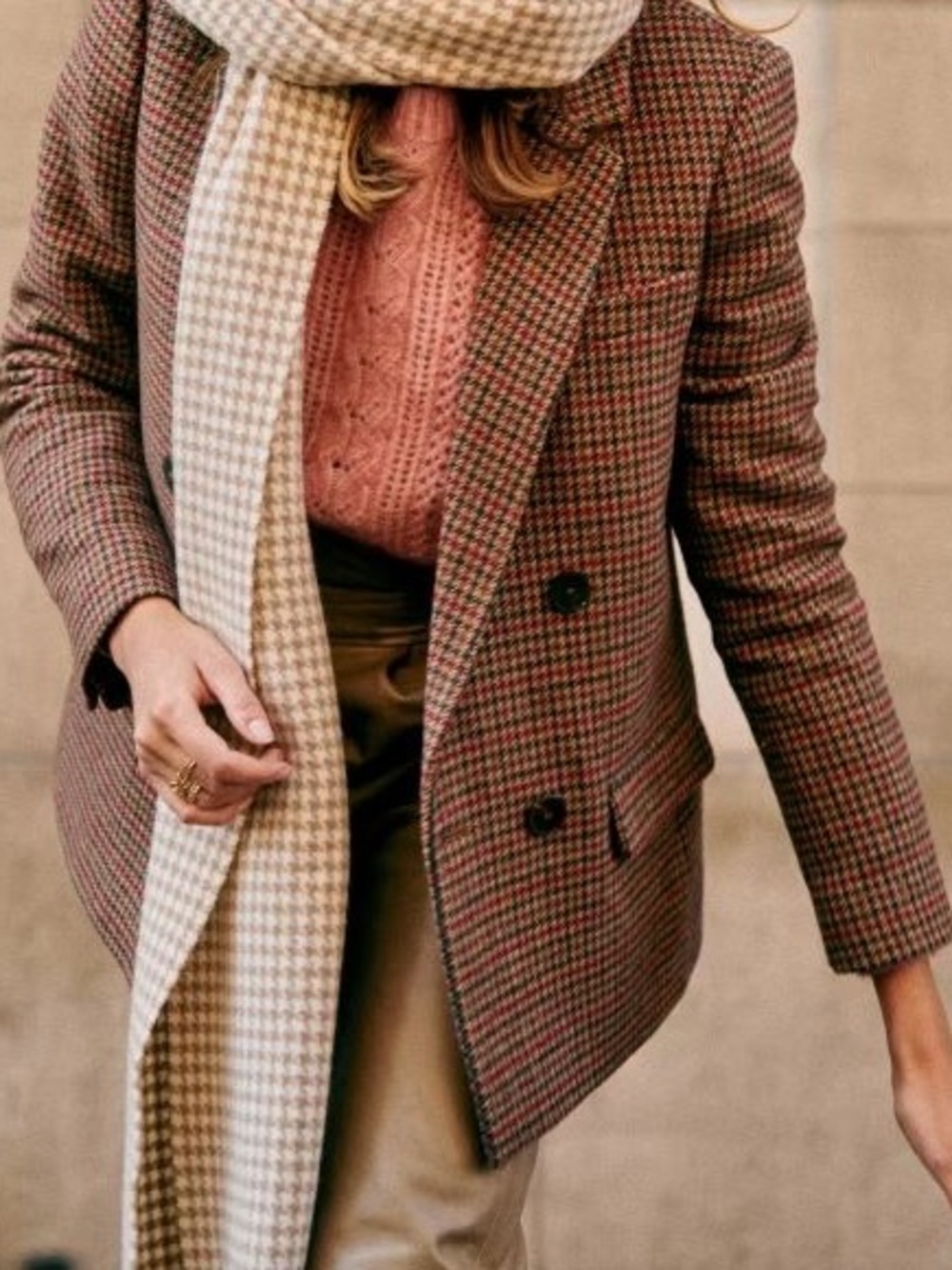 Sézane Christie Jacket in Brown Houndstooth FR 40 / US 8 - Picture 14 of 16